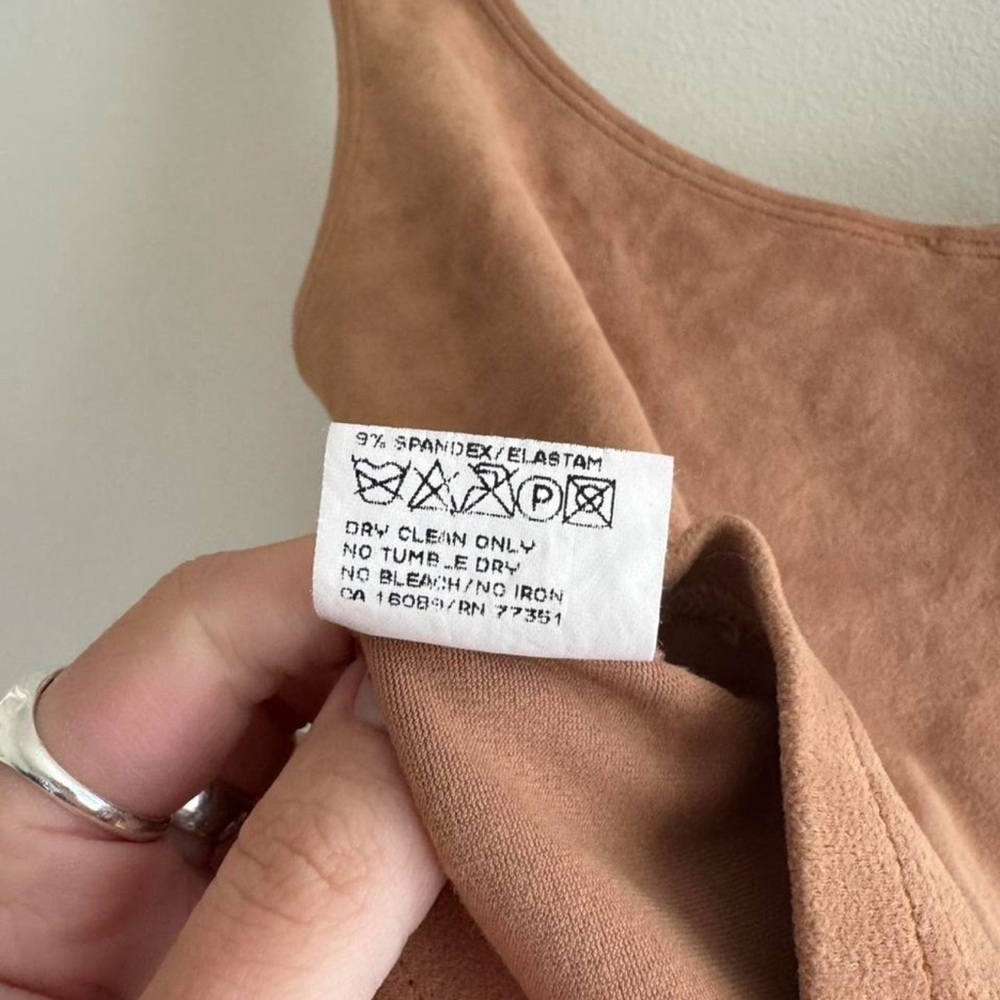 Vintage y2k Cosabella tank top faux suede western festival medium Italy - Picture 6 of 6